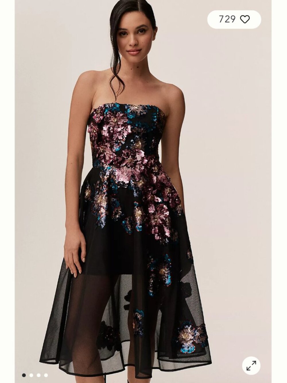 Anthropologie Helsi 3D Floral Flare Midi Dress